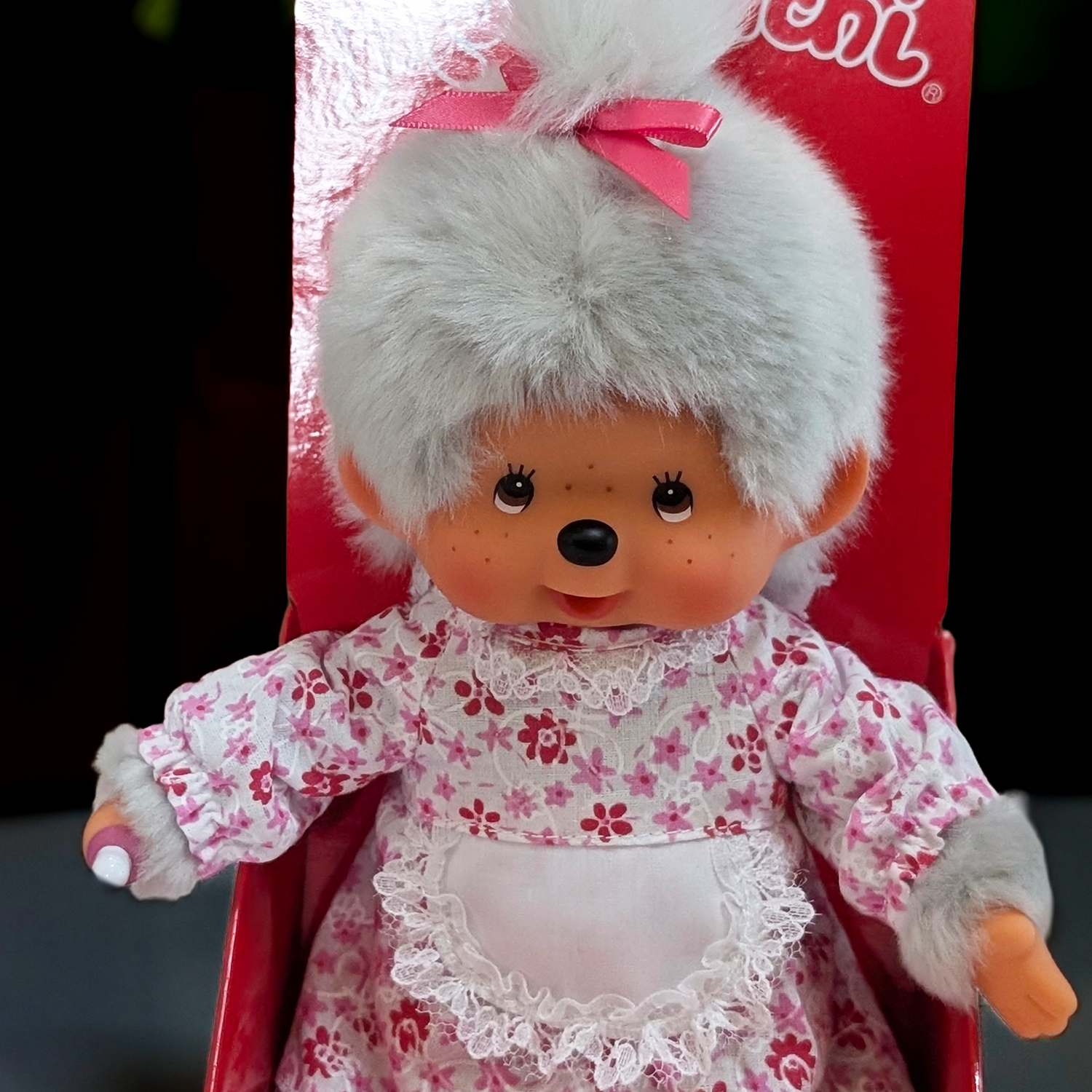 Official Sekiguchi 8-inch Monchhichi GrandMa plush doll for collectors, often searched as a Monchichi grandmother toy.