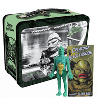 Creature From The Black Lagoon Action Figure with Full Size Metal Themed Lunchbox by Super7, collectible set