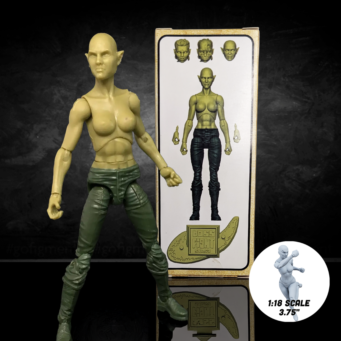 Vitruvian H.A.C.K.S. Fantasy Character Blanks Green Female Orc 1:18 Scale Action Figure new in box by Boss Fight Studio Llc