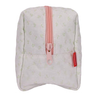 Monchhichi Makeup Pouch Green Tea Monchhichi Boy and Girl With Zipper by Monchhichi with pink zipper