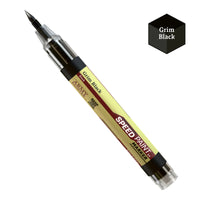 Grim Black Army Painter Speedpaint Marker - One-Coat Miniature Paint SM1020P with fine brush tip for detailed miniature coloring by Army Painter