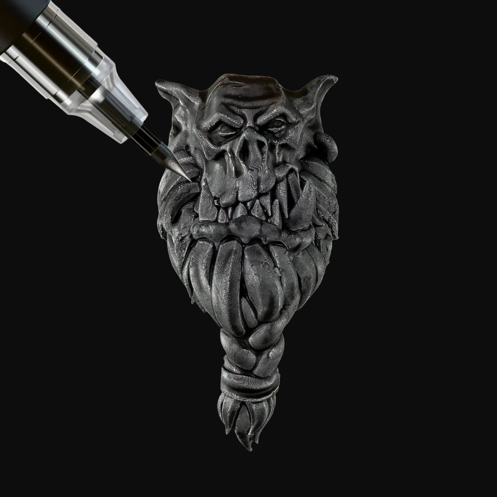 Grim Black Army Painter Speedpaint Marker - One-Coat Miniature Paint SM1020P detailing skull-faced fantasy miniature by Army Painter