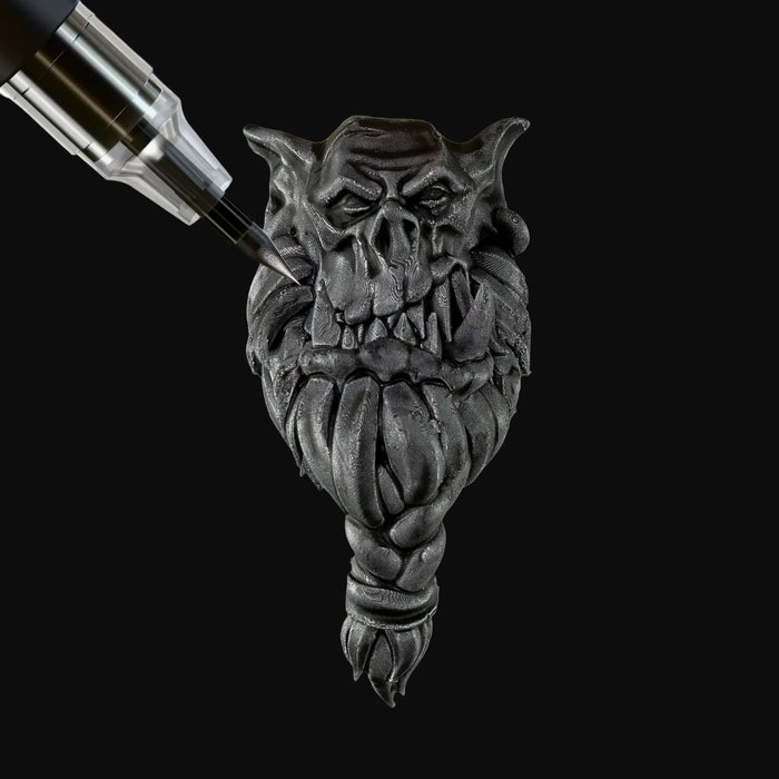Grim Black Army Painter Speedpaint Marker - One-Coat Miniature Paint SM1020P detailing skull-faced fantasy miniature by Army Painter