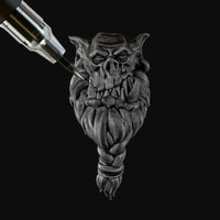 Grim Black Army Painter Speedpaint Marker - One-Coat Miniature Paint SM1020P detailing skull-faced fantasy miniature by Army Painter