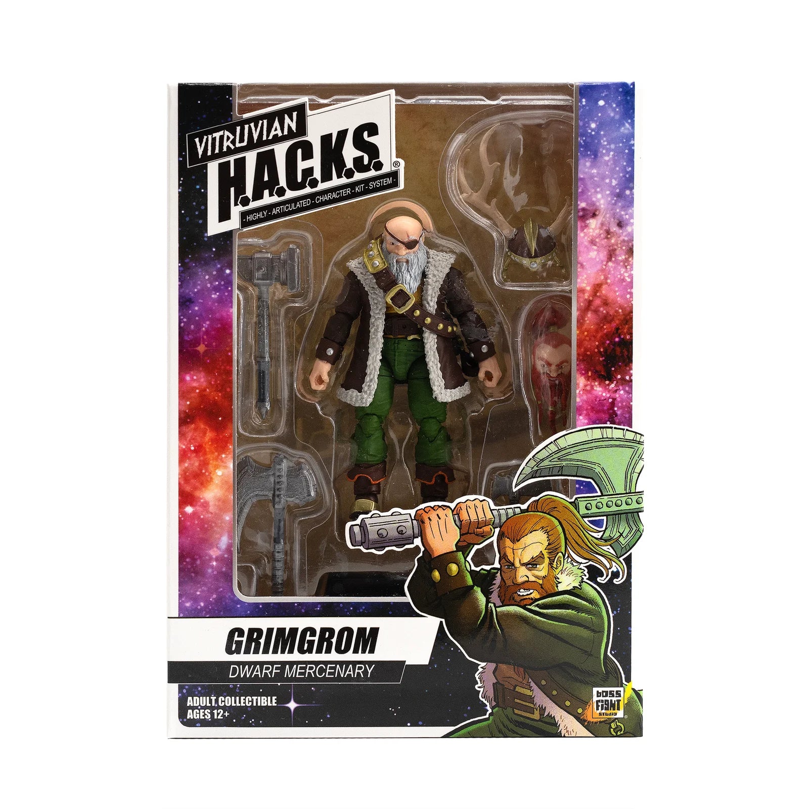 Grimgrom (Dwarf Mercenary) 1/18 Scale Collectible Vitruvian H.A.C.K.S. Action Figure new in box by Boss Fight Studio Llc