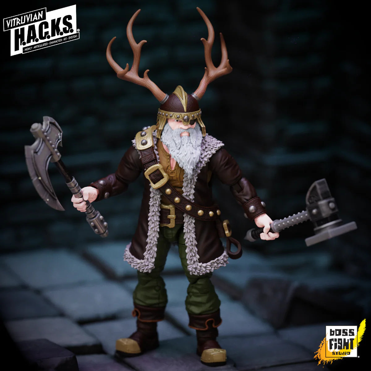 Grimgrom (Dwarf Mercenary) 1/18 Scale Collectible Vitruvian H.A.C.K.S. Action Figure by Boss Fight Studio Llc new in box