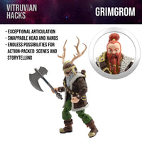 Grimgrom (Dwarf Mercenary) 1/18 Scale Collectible Vitruvian H.A.C.K.S. Action Figure by Boss Fight Studio Llc new in box