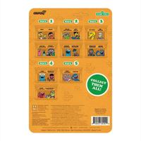 Back card for Sesame Street ReAction Figures Wave 5 showcasing full character lineup and Super7 branding new in box