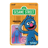 Sesame Street ReAction Figures Wave 5 - Grover 3.75" Collectible Action Figure by Super7 new in box packaging