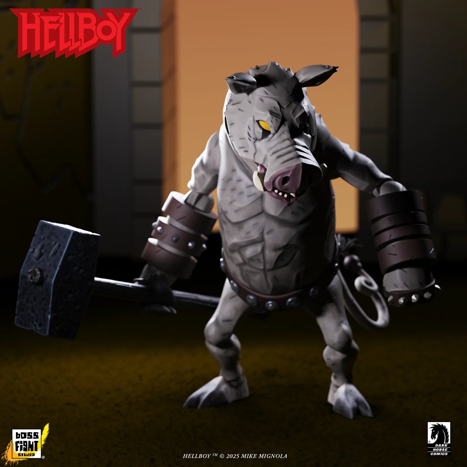 Gruagach 1:12 Scale Action Figure Wave 1 (The Wild Hunt) by Boss Fight Studio posed with hammer by Go Figment