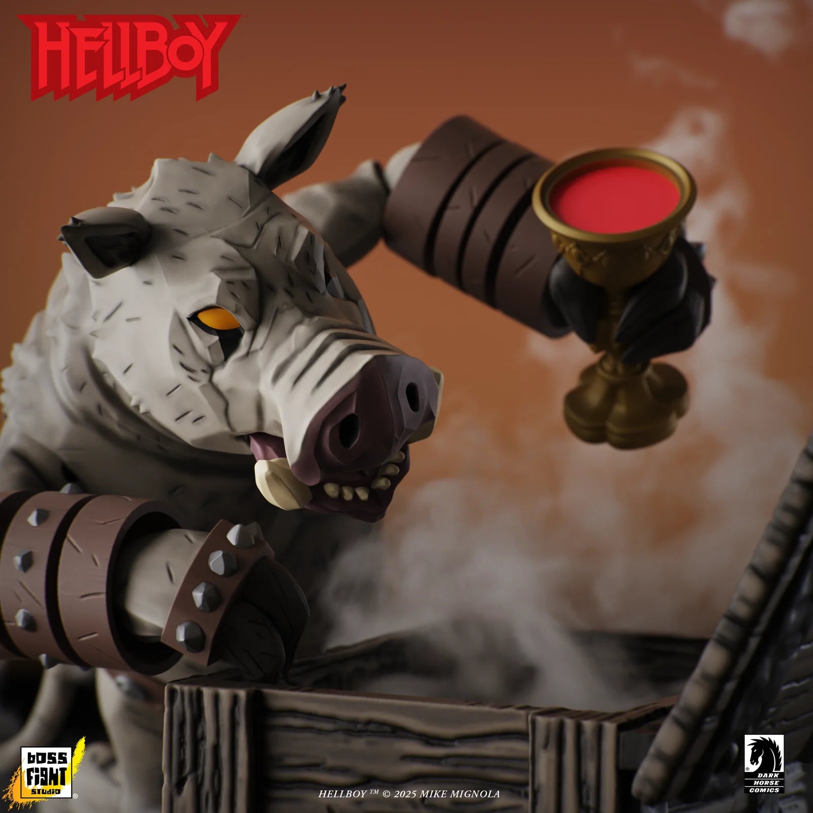 Gruagach 1:12 Scale Action Figure Wave 1 (The Wild Hunt) by Boss Fight Studio with chalice and smoky background by Go Figment