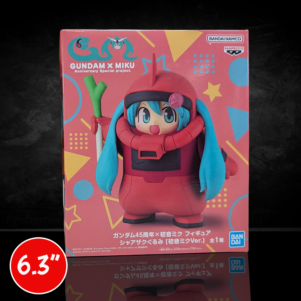 Hatsune Miku Gundam 45th Anniversary Char's Zaku Costume Figure Banpresto Statue new in box with blue hair and red suit