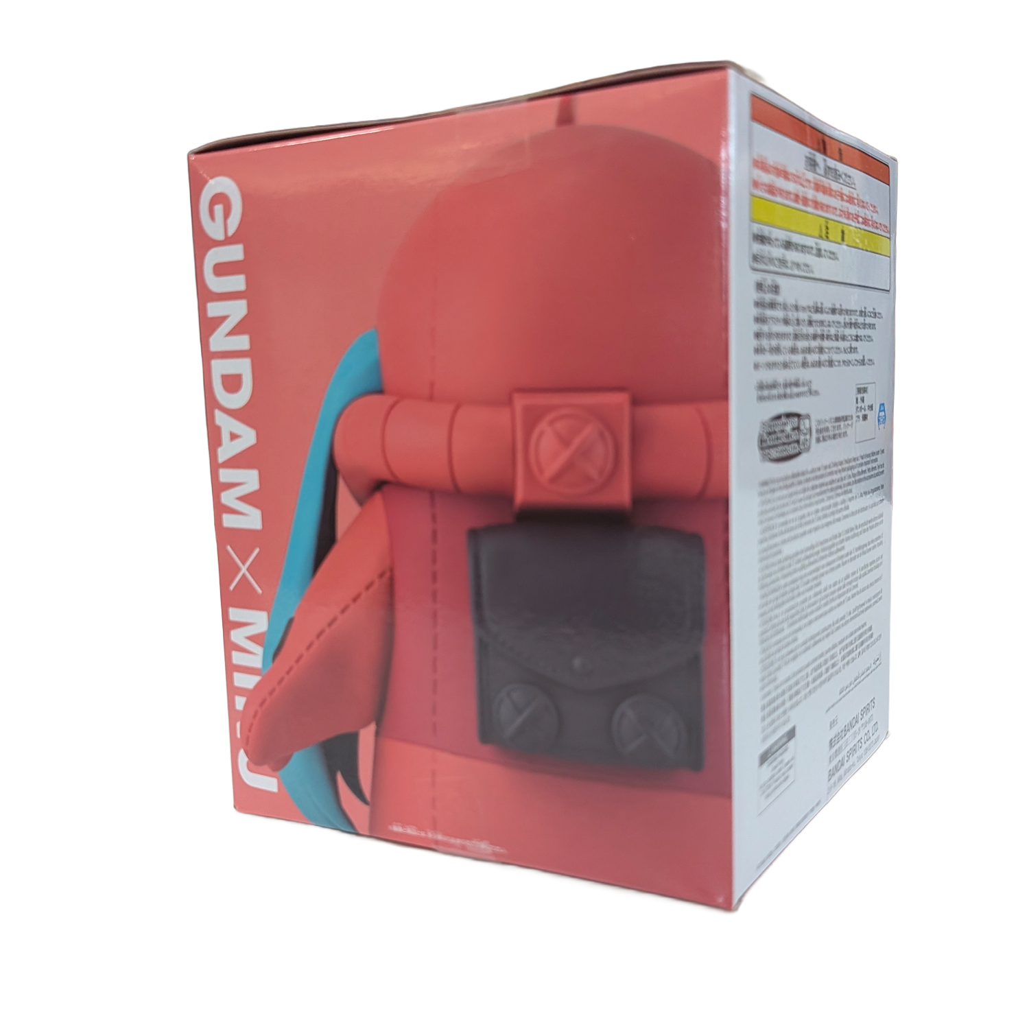 Hatsune Miku Gundam 45th Anniversary Char's Zaku Costume Figure Banpresto Statue new in box showing red mech suit detail and teal hair accessory