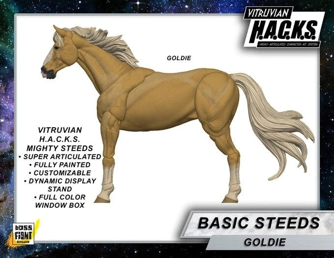 Mighty Steeds Goldie the Horse 1:18 Scale Vitruvian HACKS Compatible NIB by Boss Fight Studio Llc collectible figure