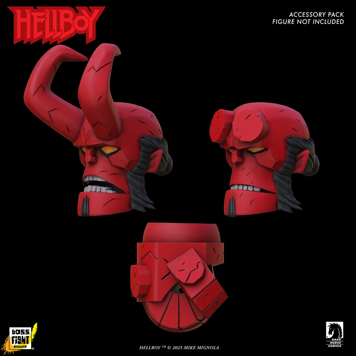 Hellboy 1:12 Scale Action Figure Wave 1 (Box Full of Evil) by Boss Fight Studio DELUXE accessory pack with alternate heads
