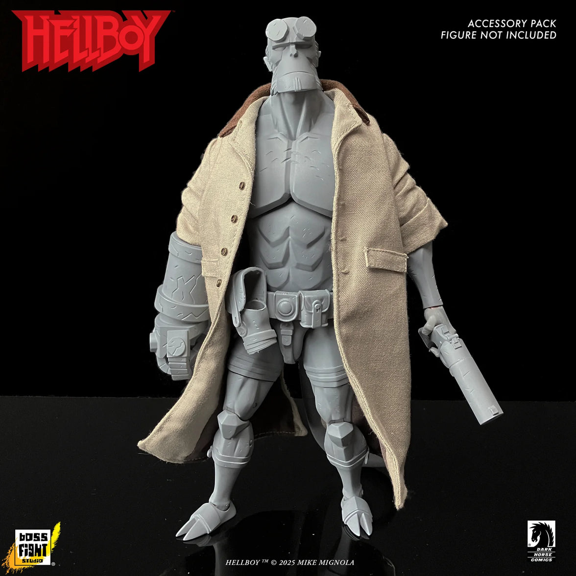 Hellboy 1:12 Scale Action Figure Wave 1 (Box Full of Evil) by Boss Fight Studio DELUXE in a coat