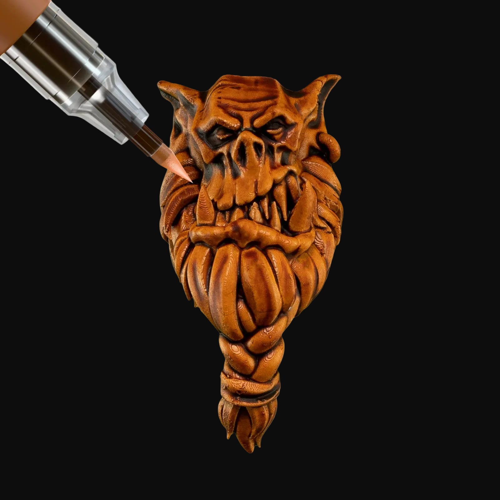 Hardened Leather Army Painter Speedpaint Marker - One-Coat Miniature Paint SM1005P painting detailed fantasy miniature face by Army Painter