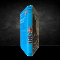 Vintage 1959 edition hardcover of The Hardy Boys The House on the Cliff by Franklin W. Dixon with blue spine and cover art