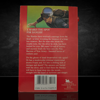 Back cover of vintage 1981 Hardy Boys paperback book The Outlaw's Silver published by Simon & Schuster