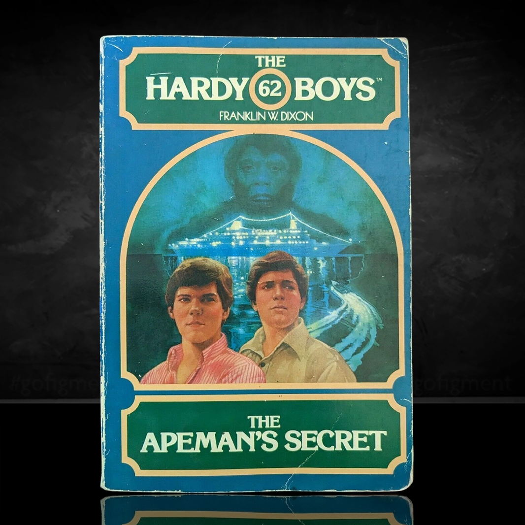 Image of a Hardy Boys Paperback book featuring 62 The Apeman's Secret - The Hardy Boys Paperback Book - Vintage 1980