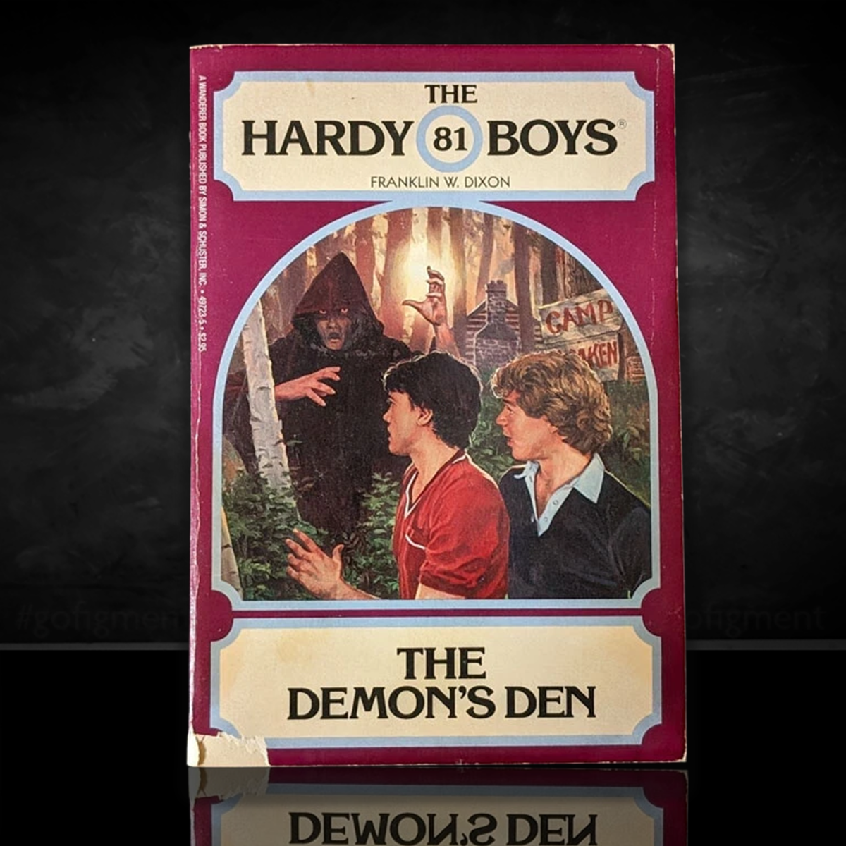 Image of a Hardy Boys Paperback book featuring 81 The Demon's Den - The Hardy Boys Paperback Book - Vintage 1984