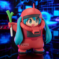 Hatsune Miku Gundam 45th Anniversary Char's Zaku Costume Figure Banpresto Statue new in box with teal hair and red costume