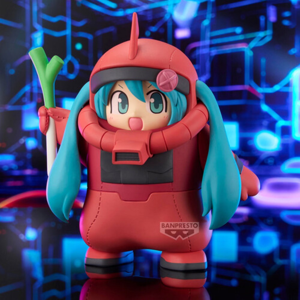 Hatsune Miku Gundam 45th Anniversary Char's Zaku Costume Figure Banpresto Statue new in box with teal hair