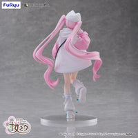 Hatsune Miku Tenitol Sakura Miku Cool Style Figure by FuRyu new in box by Banpresto with pink hair and white winter outfit