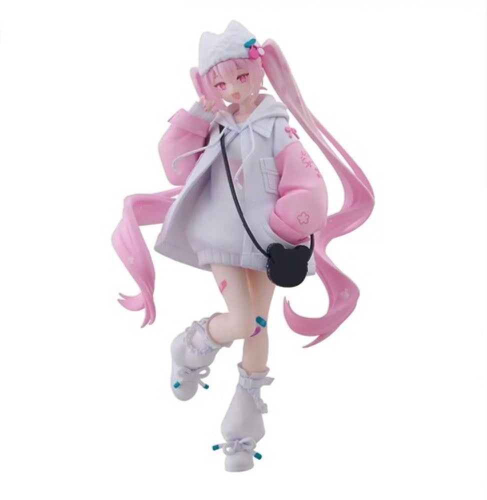 Hatsune Miku Tenitol Sakura Miku Cool Style Figure by FuRyu new in box by Banpresto with pink twin tails and casual pastel outfit