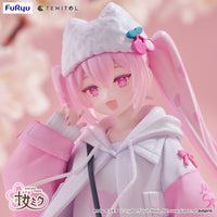 Hatsune Miku Tenitol Sakura Miku Cool Style Figure by FuRyu new in box collectible by Banpresto with pink hair and white hat