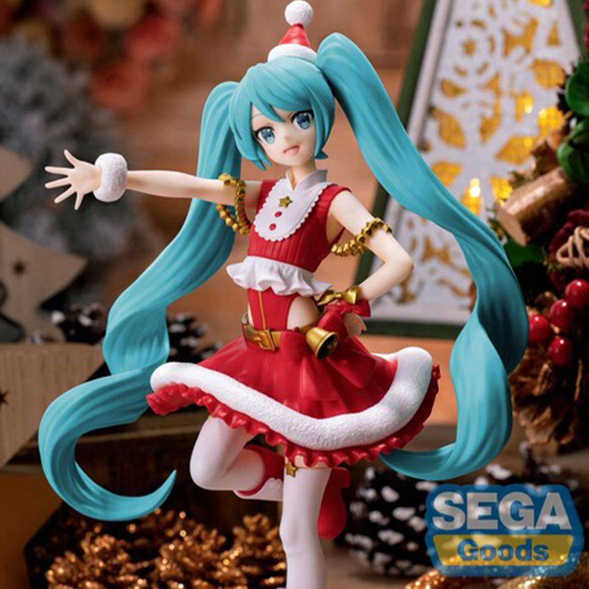 Sega - Luminasta Hatsune Miku Series - Hatsune Miku Christmas Statue Premium Figure - Authentic by Banpresto in festive red outfit