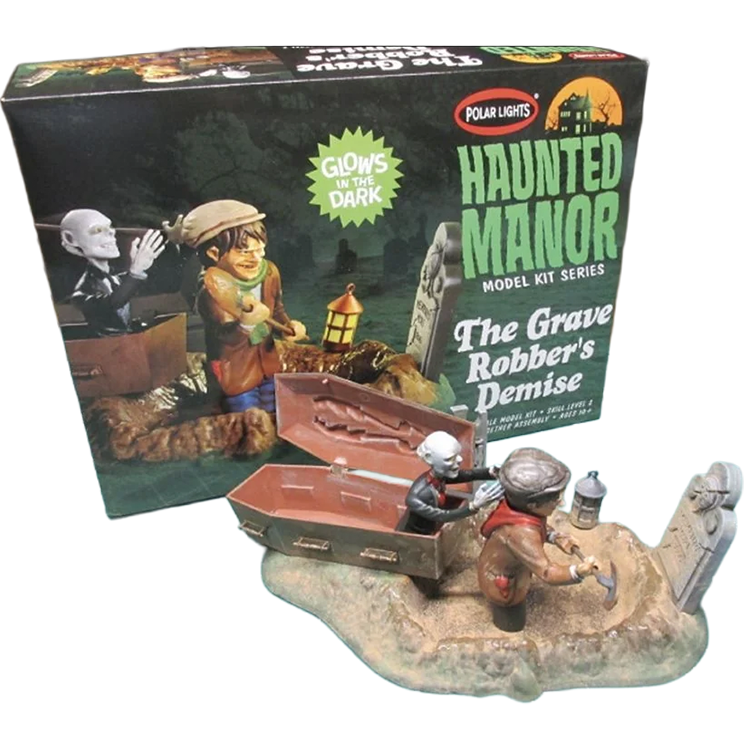 Haunted Manor Limited Edition Model Kit - The Grave Robber's Demise Glows by Round 2 with glow-in-the-dark features.