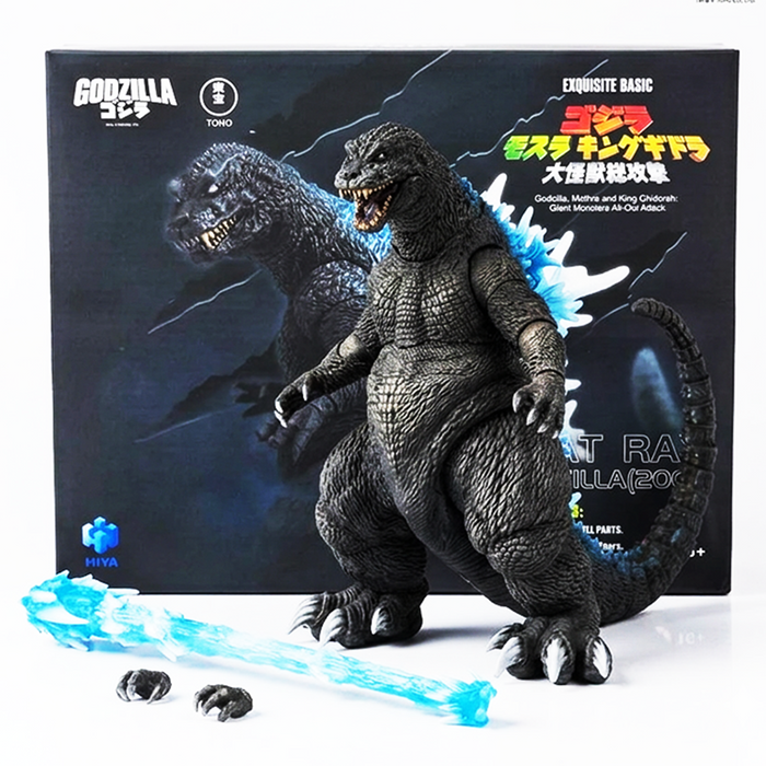Heat Ray Godzilla 2001 Giant Monsters All-Out Attack Action Figure 7 Inch NIB by Exquisite with blast effect accessory