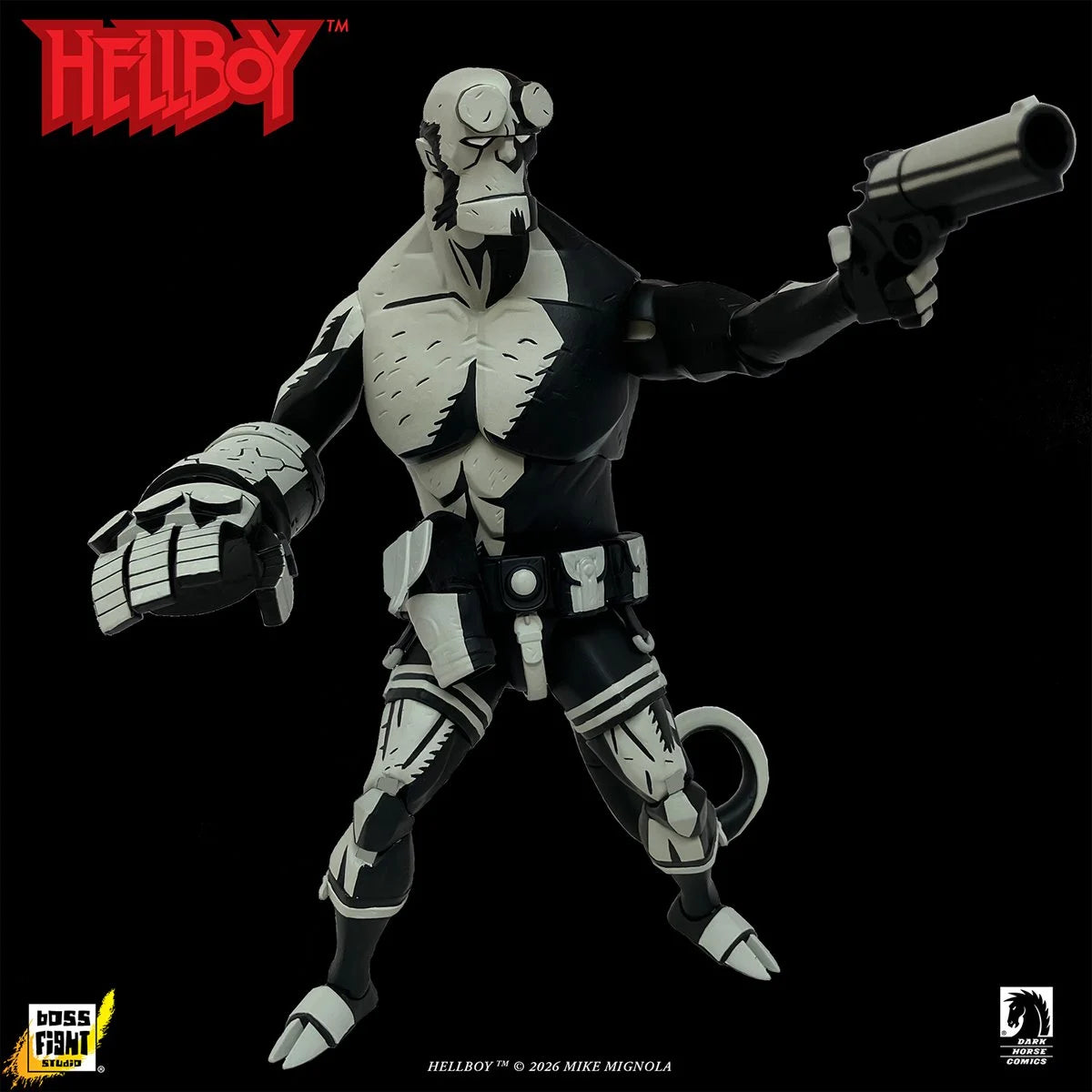 Hellboy Black and White 1:12 Scale Action Figure - Entertainment Earth Exclusive by Boss Fight Studio 7.5 Inches
