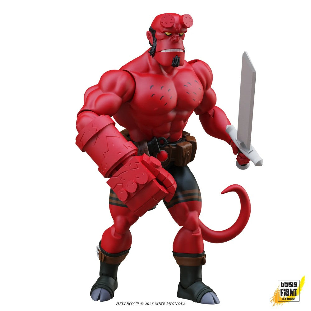Hellboy Immortal Champions Retro 5.5-Inch Scale Action Figure Boss Fight Studio Llc with muscular build and sword accessory new in box