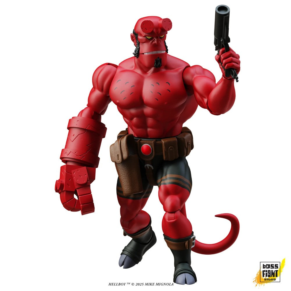 Hellboy Immortal Champions Retro 5.5-Inch Scale Action Figure Boss Fight Studio Llc with muscular build and gun accessory new in box