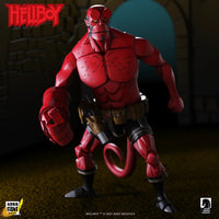 Hellboy 1:12 Scale Action Figure Wave 1 (Box Full of Evil) by Boss Fight Studio in red with tail, posed by Go Figment