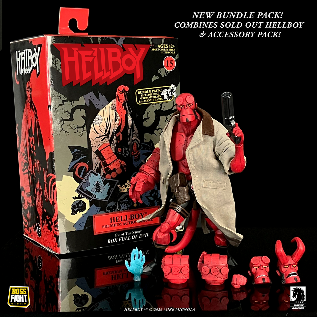 Hellboy 1:12 Scale Action Figure Wave 1 (Box Full of Evil) by Boss Fight Studio DELUXE with accessories