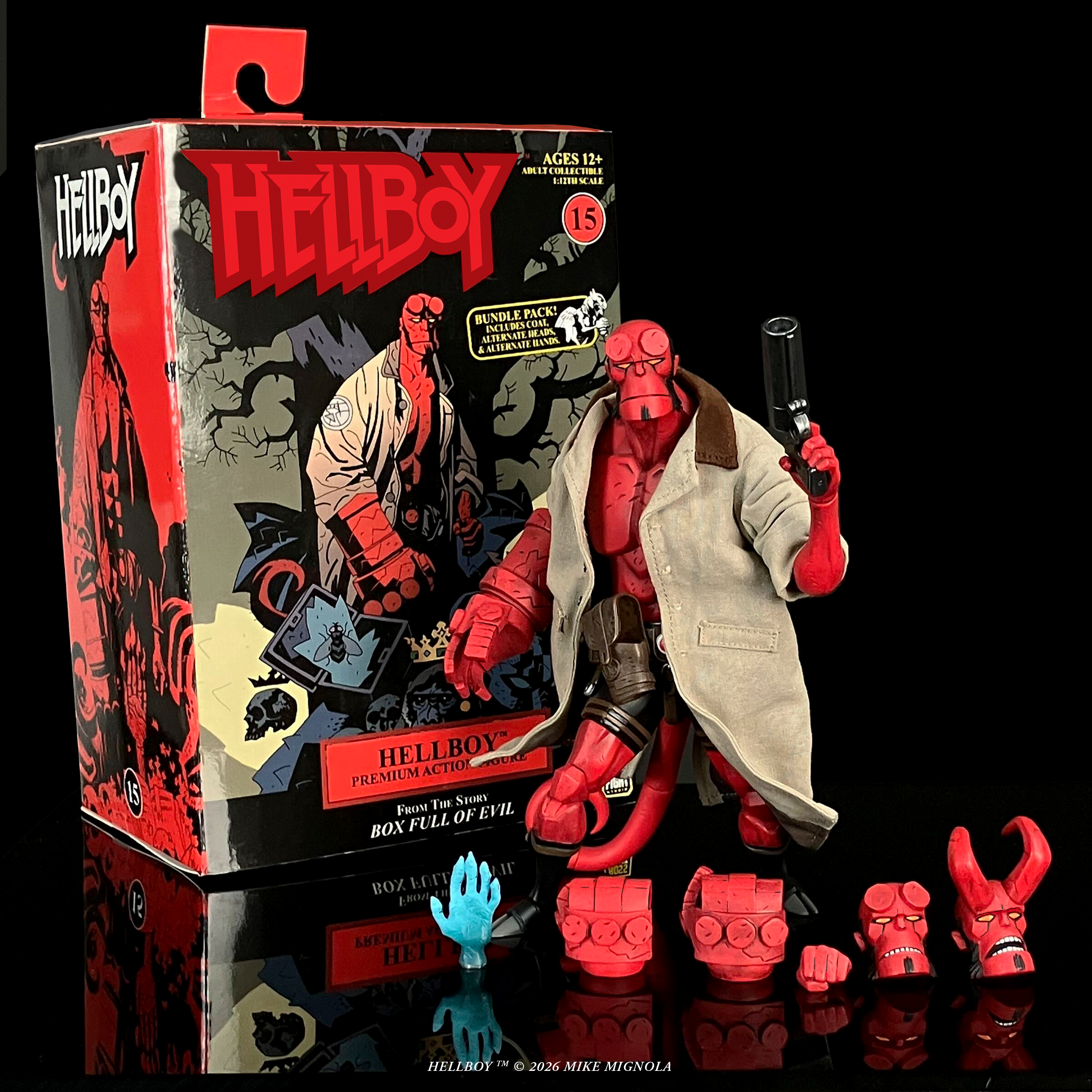 Hellboy 1:12 Scale Action Figure Wave 1 (Box Full of Evil) by Boss Fight Studio DELUXE with figure and accessories