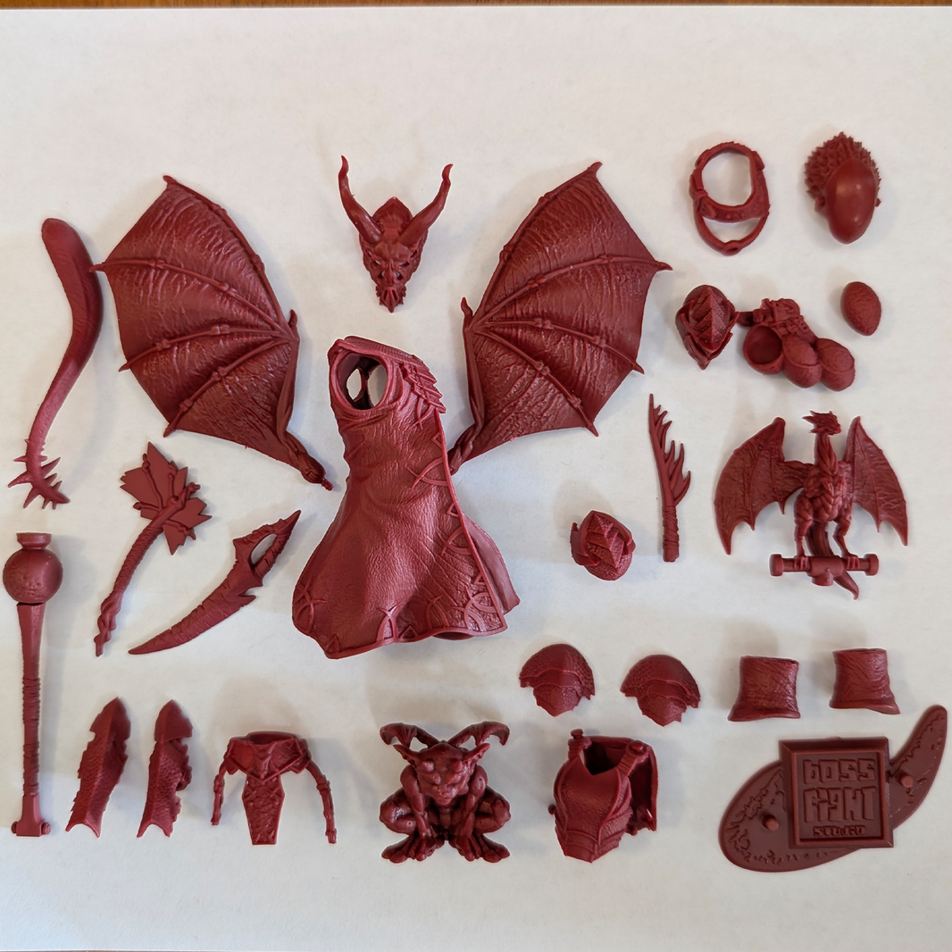 1:18 Scale Hellfire Red Demon Customizer Kit by Boss Fight Studio Llc includes armor, wings, weapons for 3.75"-4" figures new in box