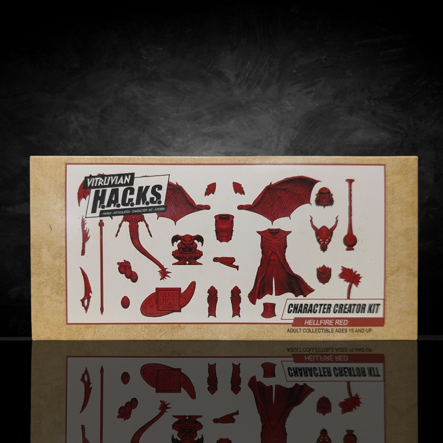 1:18 Scale Hellfire Red Demon Customizer Kit (Armor, Wings & Weapons Pack for 3.75" - 4" Figures) by Boss Fight Studio Llc new in box