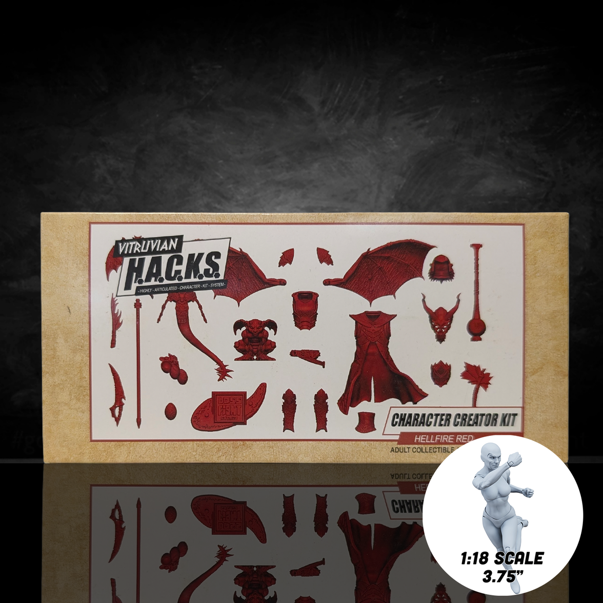 1:18 Scale Hellfire Red Demon Customizer Kit (Armor, Wings & Weapons Pack for 3.75" - 4" Figures) by Boss Fight Studio Llc