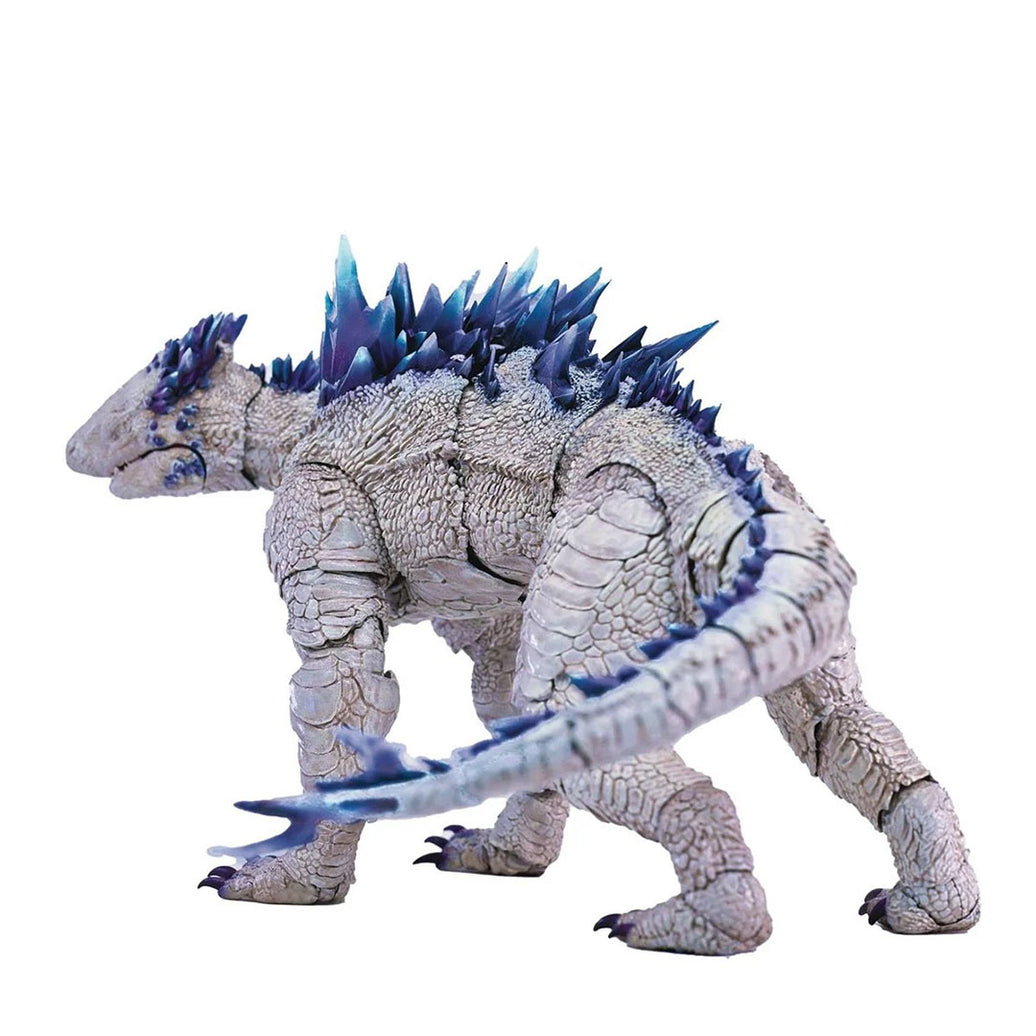 Hiya Toys 7-inch Shimo Godzilla figure with detailed textures and blue crystalline spikes from the New Empire series