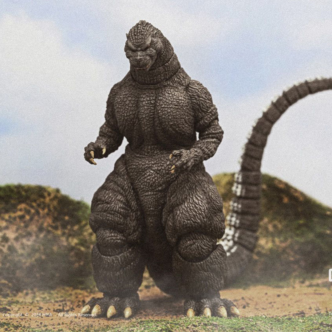Hiya Toys Godzilla action figure from 1991 Godzilla vs King Ghidorah with detailed textures and poseable limbs