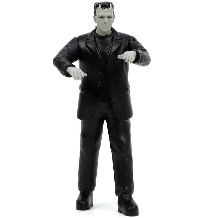 Go Figment Universal Monsters Frankenstein figure in black outfit for 1957 Chevy Suburban die-cast vehicle set