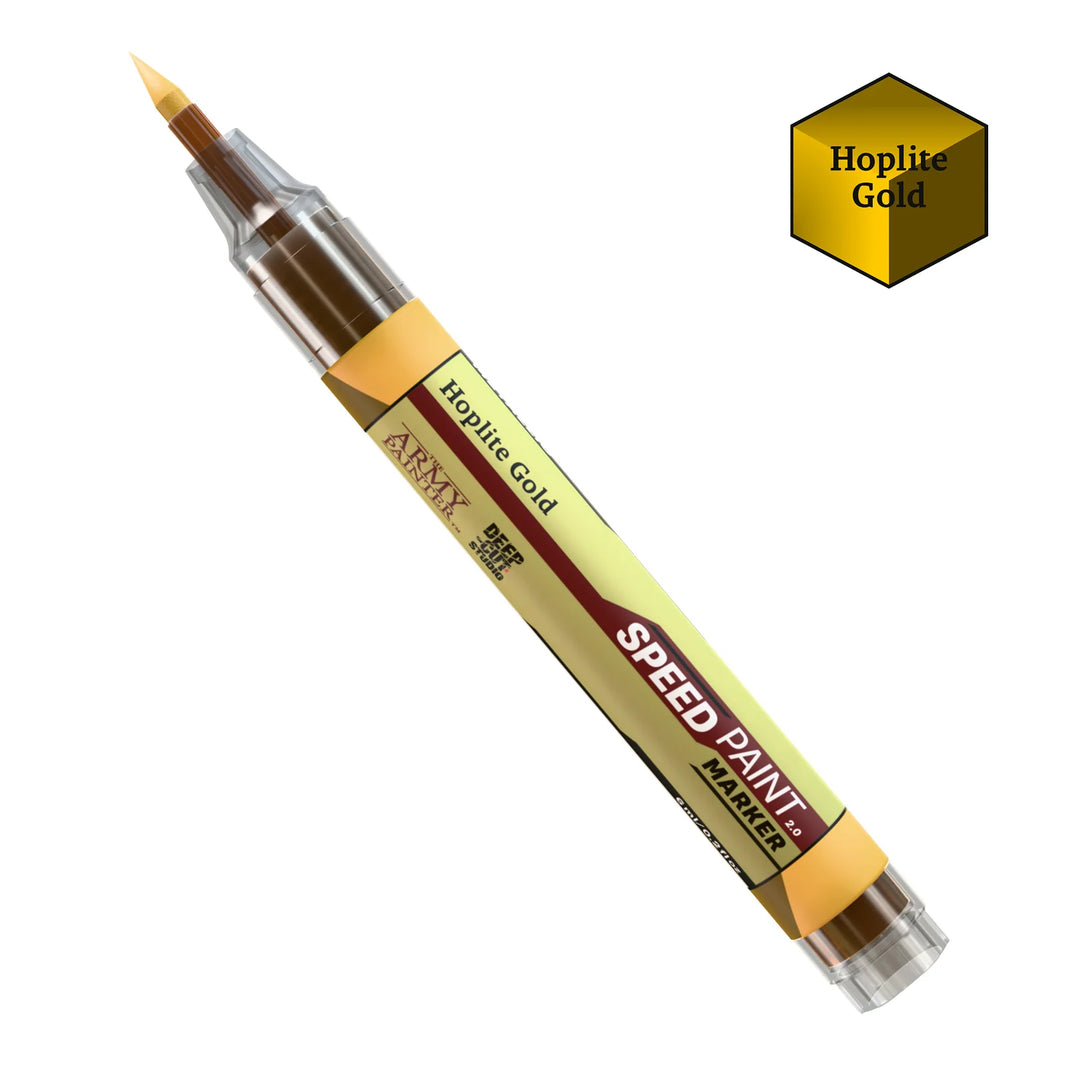 Hoplite Gold Army Painter Speedpaint Marker - One-Coat Miniature Paint SM1026P with fine brush tip for detailed painting