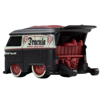 Dracula Kool Kombi 1:64 Scale Hot Wheels Premium Pop Culture Diecast Car by Mattel in black with red interior and rear engine detail