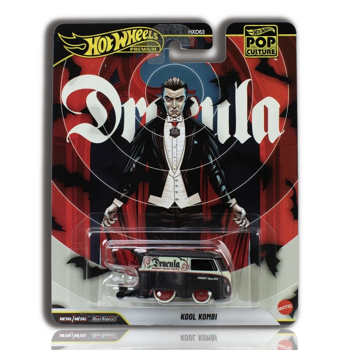 Dracula Kool Kombi 1:64 Scale Hot Wheels Premium Pop Culture Diecast Car by Mattel in collectible packaging