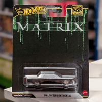 Mattel Hot Wheels Premium ’64 Lincoln Continental die-cast vehicle in The Matrix Pop Culture 2026 packaging front view