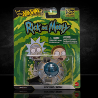 Rick and Morty adult swim Rick's Ship Hot Wheels Premium Pop Culture Diecast Car by Mattel in original packaging